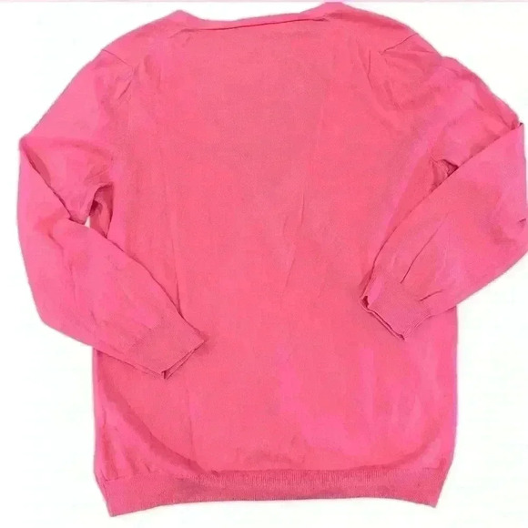 Classic J Crew Pink V-Neck Button Cardigan Sweater - Picture 3 of 8